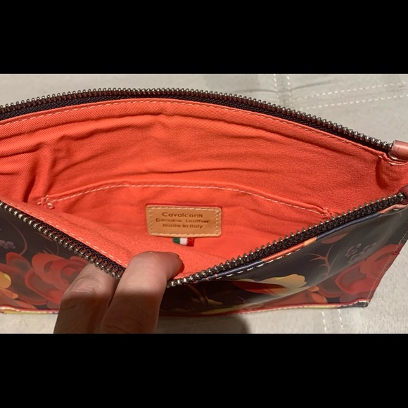 Cavalcanti NWOT Rose real Leather wristlet made in Italy - Picture 3 of 4